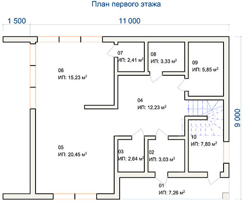 Каркасный дом Шеридан-211 планировка этаж 1