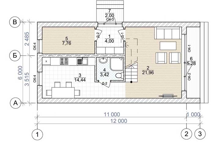 Барн-144 планировка этаж 1